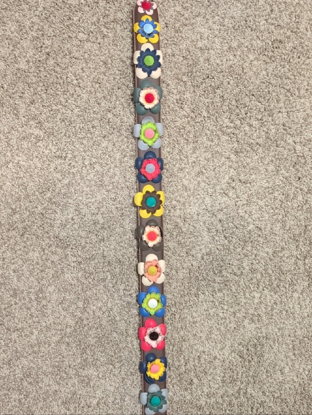 Fendi Multicolor Floral Appliqué Leather Strap For Bag